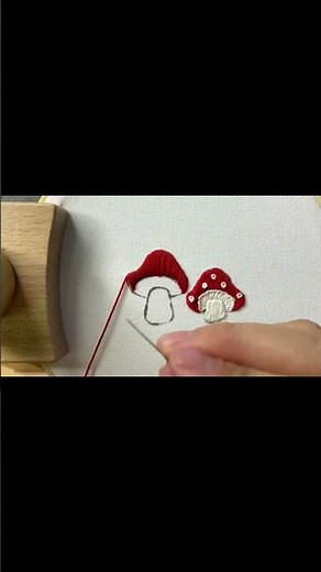 How to embroider a mushroom easy stitches embroidery tutorial #embroidery #sewing #needlework #diy