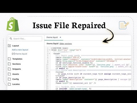How to fix Shopify missing template layout theme liquid