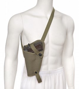 US WW2 M3 OD Canvas Colt 1911 .45 Tanker Shoulder Holster Marked JT&L