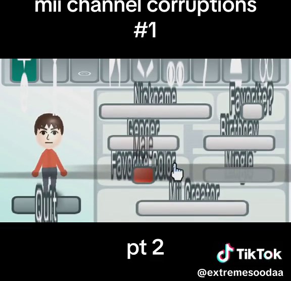 Here is part two.. ill try to keep it up later im too lazy Credit to Jordan on YouTube #mii #wii #miichannel #miichannelmusic #wiichannel #corruptions #glitch #fyp