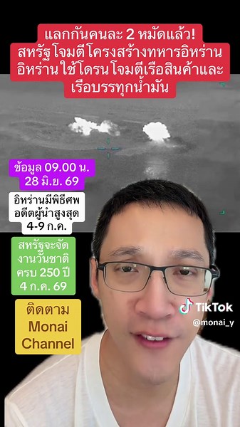 แลกกันคนละ 2 หมัดแล้ว! สหรัฐ-อิหร่านตอบโต้ไปมา ทั้งที่ 2 ฝ่ายกำลังจะจัดงานสำคัญ 4 ก.ค. #ข่าวTikTok #สงคราม #อิหร่าน #สหรัฐอเมริกา #ทรัมป์