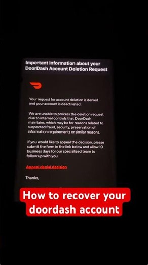 How to recover your doordash account #doordash #reactivate #gig
