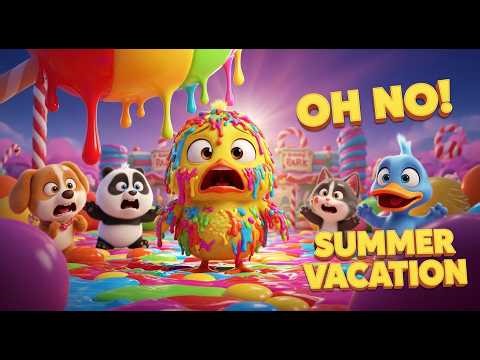 Summer Vacation Chaos! Kids Build Giant Candy Factory at Candy Park