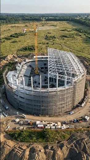 Football Stadium Construction Time Lapse From Empty Land to Mega Arena – Drone View Documentary
