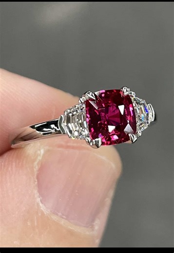 Rare Pigeon Blood Ruby in Platinum Setting
