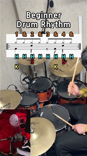 Easy Drum Rhythm 🥁 for Beginners 😎 #3
