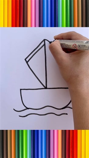 Drawing Hack: Turn No. 1 Into A Boat ⛵️! #shorts #kidsart #kidsfun #artandcraft