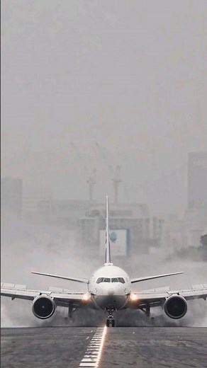 激しすぎた逆噴射 ANA ボーイング767-300台風直撃の大阪伊丹空港 強い追い風のランディング伊丹空港 #飛行機のある風景