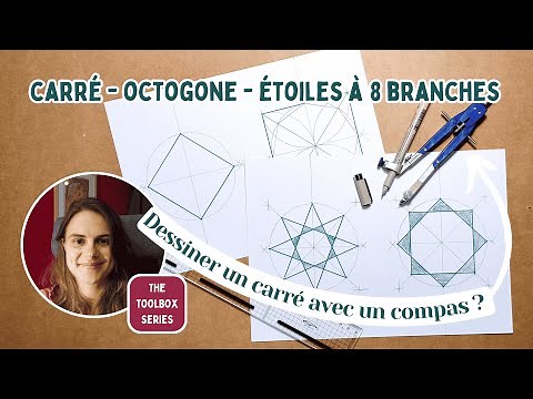 Diviser le cercle en 4 & 8 au compas et à la règle - carré | octogone | étoiles à 8 branches