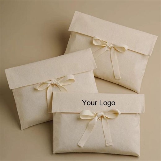 50pcs Beige Cotton Flap Dust Bags: Double Layers Envelope Style, Handmade Storage Bag - Etsy