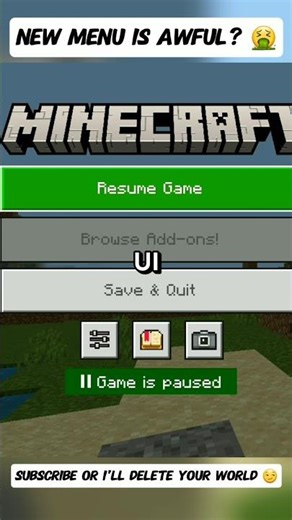 Minecraft New Pause Menu is Awful?