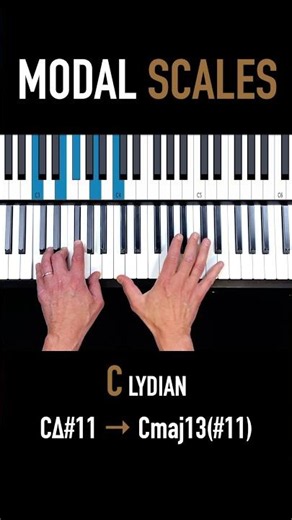 ✨Modal scales - LYDIAN in C - with example how to use it #hitpiano #jazz #piano #lydianmode