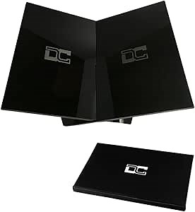 Acrylic Book Display Stand – 12.5”W X 9.44”D X 6.1”H – Large Black Open Book Holder- Coffee Table Display for Reading - Cookbook – Home Art and Décor – Bookstand Elevated – Gift -Present. (Black)