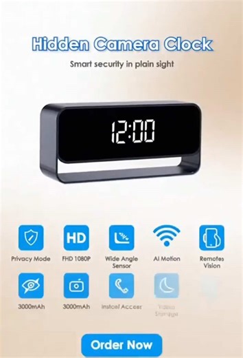 Alarm clock camera, not only useful, but also secretive#monitor#camera#video