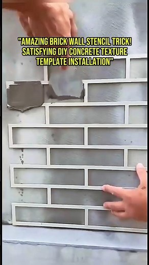 Amazing Brick Wall Stencil Trick! Satisfying DIY Concrete Texture Template Installation