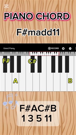 F#madd11 chord on piano for beginners 🎹❤️🎹#music #piano#pianochords#shorts#youtubeshorts