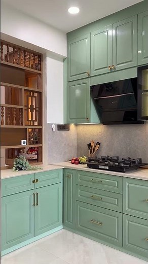 This Sage Green Kitchen Will Make You Redesign Yours 😍 | Luxury Modular Kitchen | Pune