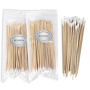 6'' Long Cotton Swabs 200PCS - Cotton Swabs with Wooden Sticks - Long Swabs for Gun Cleaning, Ear Cleaning, Pets Care, Makeup