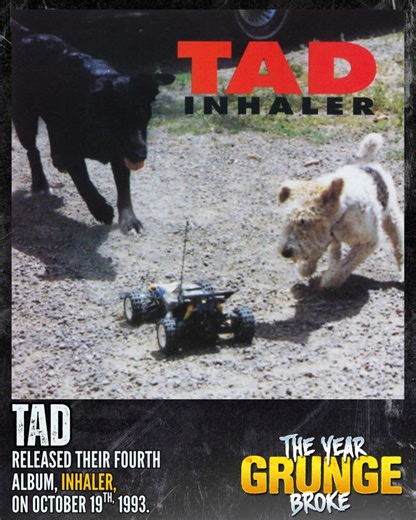 ON THIS DAY, October 19th, 1993, TAD released their fourth album, Inhaler, on Giant/Warner Brothers Records. TAD was a primal, heavy, cathartic, earth-shatteringly loud juggernaut. They were sledgehammer blunt and life-affirming, with a gilt-edged sophistication and sardonic wit. They were the forefathers of a scene that undertook the unthinkable, laying down the blueprint for the sounds destined to conquer the world. 1993’s Inhaler marked the band’s first release for a major label, following tw