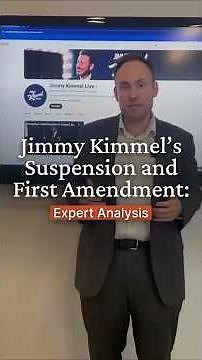 Jimmy Kimmel’s suspension and First Amendment: expert analysis #shorts