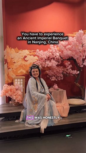 Elise McLean | Australian Travel Creator on Instagram: "Add this cultural experience to your China bucket list ✨🇨🇳 If you’ve ever wanted to feel like ancient Chinese royalty, Nanjing’s immersive Palace Banquet is a theatrical dining experience with live storytelling, traditional music and dance - it genuinely feels like stepping back into Ancient China times! 👑 And for the full experience, I’d 100% make sure you choose a dress-up package where you can pick a hanfu outfit and have your hair an