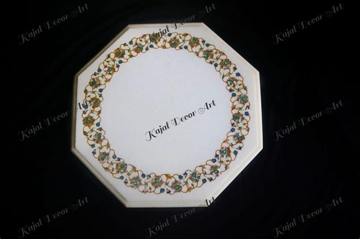 Handmade Custom Marble Table Top With Natural Semi-precious Gem Stone Inlay | Handmade Marble Coffee Table | Luxury Home & Garden Decor - Etsy