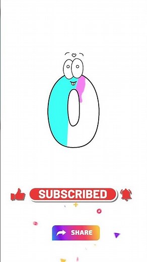 Easy Zero Drawing | Number 0 Sketch for Kids #shorts