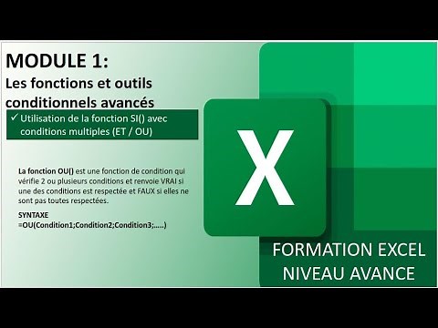Formation EXCEL Niveau Avancé MOD1_LES CONDITIONS SI()_ET()_OU()
