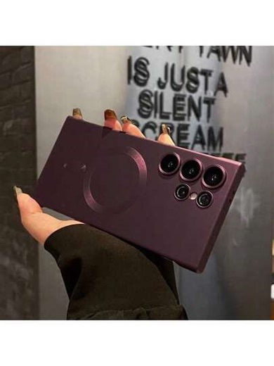 TPU magnetische einfarbige MagSafe magnetische Schutzhülle kompatibel mit Samsung Galaxy S24 S25 S22 S23 Ultra Plus S20 S21 FE Note 20 A35 A55 A05 A15, weiches TPU-Material, passt auch für 17 Air 16 E 15 14 13 12 11 Pro Max Plus, Frühlingsgeschenk, internationale Version, nicht die inländische Version | SHEIN