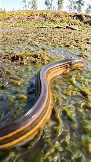A Fish Moves Across Floating Leaves | Amazing Nature Moment #nature #wildlife
