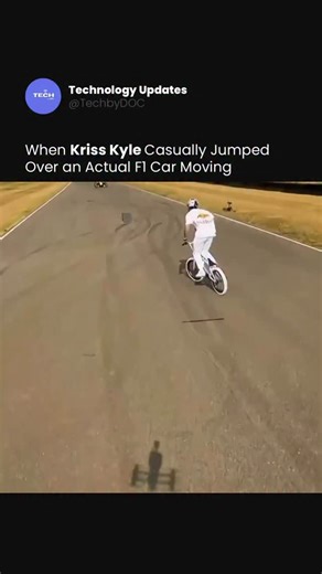 Tech and Inovation by DOC on Instagram: "When Kriss Kyle casually jumped over a moving F1 car it wasn’t madness, it was precision meeting trust. An F1 car accelerating with brutal force. A BMX rider calculating speed, timing, and trajectory down to milliseconds. One wrong move? Catastrophic. But this wasn’t luck. It was physics, confidence, and absolute control coming together in one insane moment. Human skill vs engineered speed perfectly synchronized. Some stunts look impossible until someone 