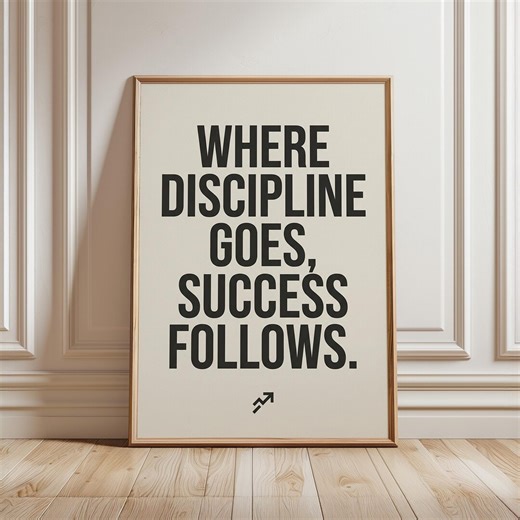 Discipline Quotes Poster Modern Workspace Wall Art Decor, Success Prints for Home Office Printable, Motivational Digital Download - M13 - Etsy