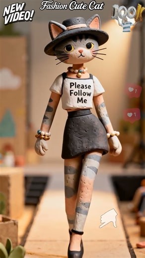 Should This Be Banned? 🚨 This Cat Model is Too Good for the Runway! #banned #viral