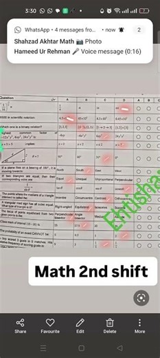 Solution to mcq math paper evening class 9l solved maths 9th today oaper