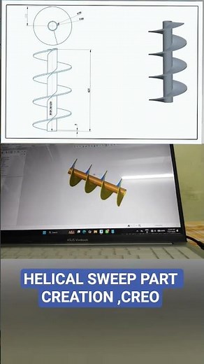 TRAINING CENTRE : ICAR- NINFET//HELICAL SWEEP,, PART CREATION // creo//