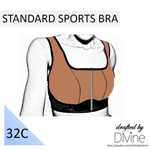 32C Standard Sports Bra Pattern DraftedbyDivine