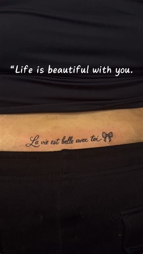 Inkflex tattoo studio 🇨🇦 Brampton on Instagram: "Life is beautiful with you 🤍 Some words aren’t just read — they’re felt forever. French script tattoos hit different #BramptonTattoo #BramptonTattooArtist #TattooBrampton #BramptonInk #BramptonOntario GTATattoo OntarioTattoo ScriptTattoo FrenchTattoo MeaningfulTattoo CoupleTattoo MinimalTattoo FineLineTattoo TattooReel TattooInspiration"