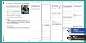 Introduction to Shakespeare's Style