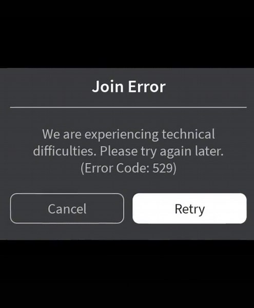 Ошибка 529 в Roblox: что это значит?