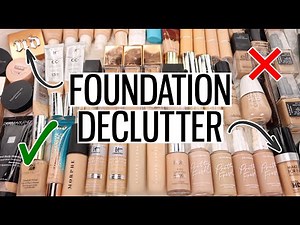 HUGE FOUNDATION COLLECTION DECLUTTER 2021 😱 GETTING RID OF MY MAKEUP!