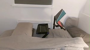 Lying down laptop bed setup