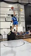 Isaiah Rivera demonstrates his impressive dunking skills