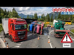 ETS2 1.59 Beta - Truck Accident in Switzerland Construction Site Mod v2.3 [3196] EURO TRUCK SIMUL...