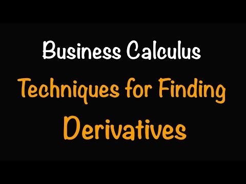 Business Calculus: Techniques for Finding Derivatives (4.1) | Math with Professor V