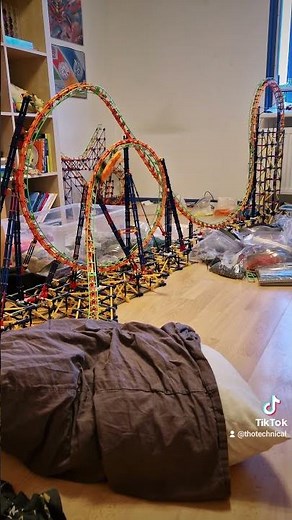 First testrun of of new knex rollercoaster (with work in progress 3d printed train)