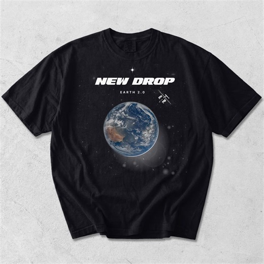 Earth Graphic T-shirt – Minimalist Space Streetwear Tee - Etsy