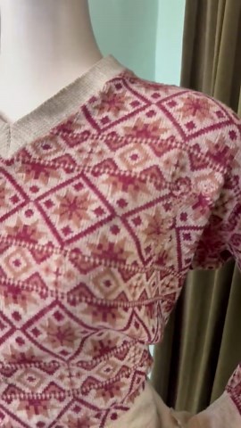 1930er Jahre Fair Isle Nordic Ski Pullover S L