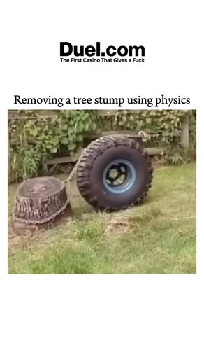 NOCODUSA on Instagram: "Removing a tree stump isn’t just brute force — it’s pure physics at work. This method uses leverage, tension, and mechanical advantage to turn a seemingly immovable stump into something that pops out of the ground almost effortlessly. By attaching ropes or chains at the right angle, using pulleys, or applying force higher up the stump, people amplify the pulling power far beyond what their hands or tools alone could do. The trick lies in shifting the stump’s center of gra