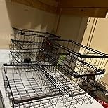 iSPECLE Freezer Organizer Bins - Fit 10 to 20 Cu.FT Deep Freezer, 4 Pack Large Expandable Stackable Chest Freezer Organizer Bins Sort Frozen Food and Easily Get without Digging in the Freezer, Black