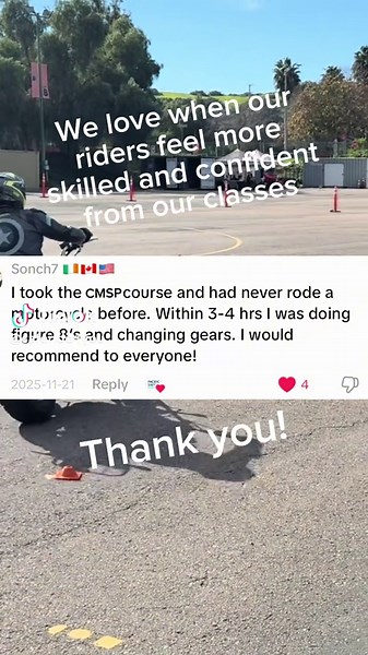 We love hearing from riders who walked away more confident than ever. Thank you for your support—it proves our training works! Whether you’re new to riding or brushing up on skills, CMSP is the next step to safer streets. Saferide4u.com Learn · Train · Ride @chp_cmsp #saferide4u #totalcontrol #CMSP #motorcyclesafety #fyp